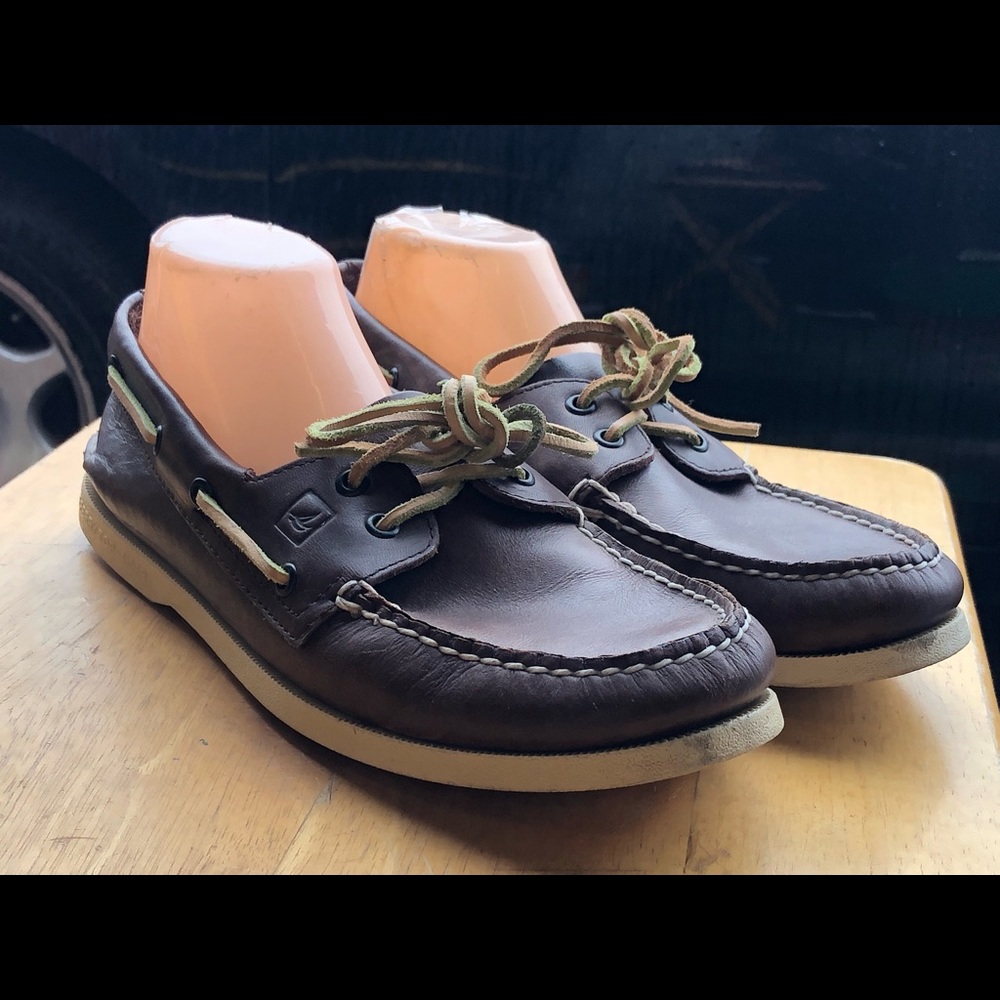 Sperry Top-Sider Men's brown leather boat shoes Size 10M - Picture 3 of 11
